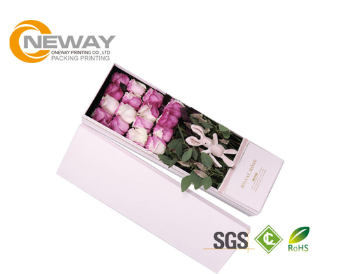 Biodegradable Custom Printed Cardboard Flower Bouquet Boxes With Hats And Handles